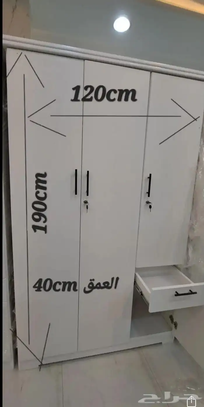دولاب ملابس دولاب وطني 3باب لون ابيض 1