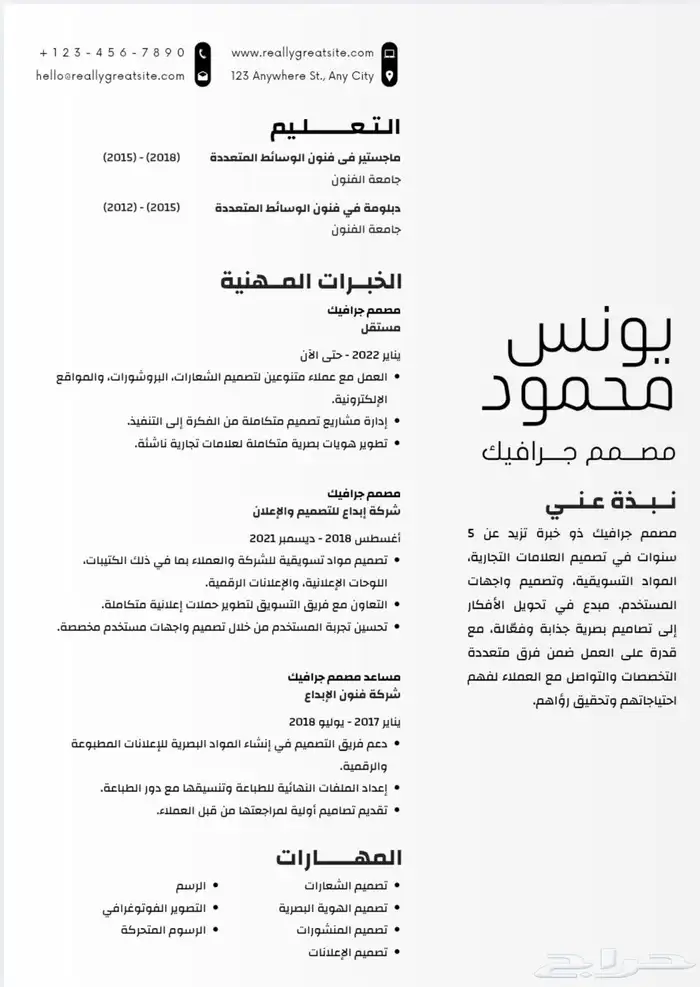 سيرة ذاتية CV بطرق احترافيه .ب نظام Ats عرض محدوده 4