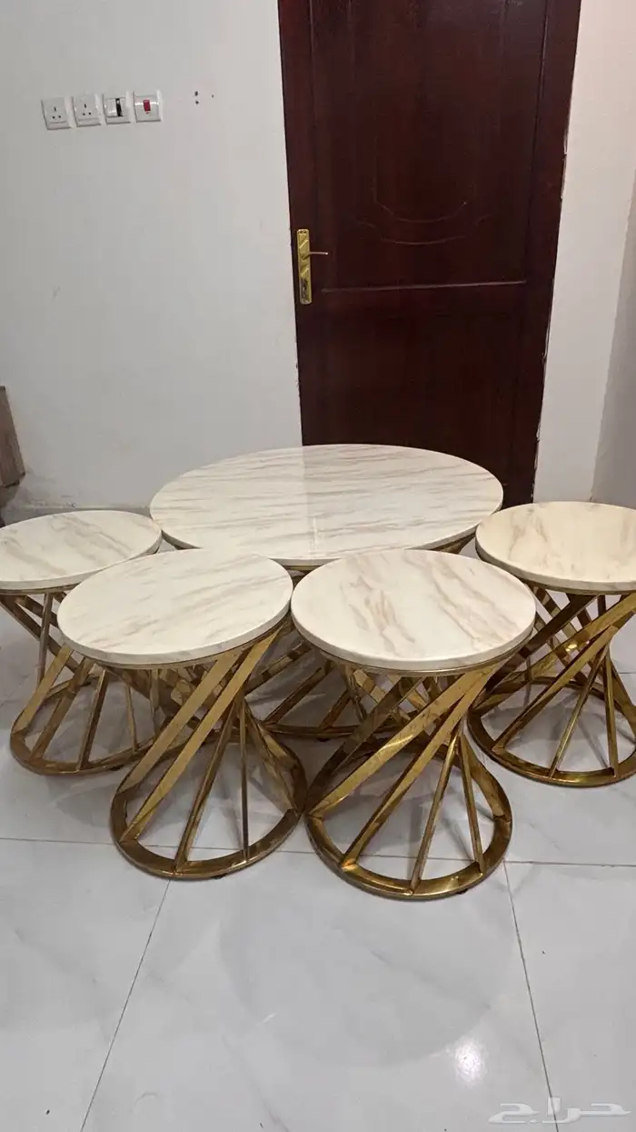 طاولة 5 قطع رخام نظيفة 0