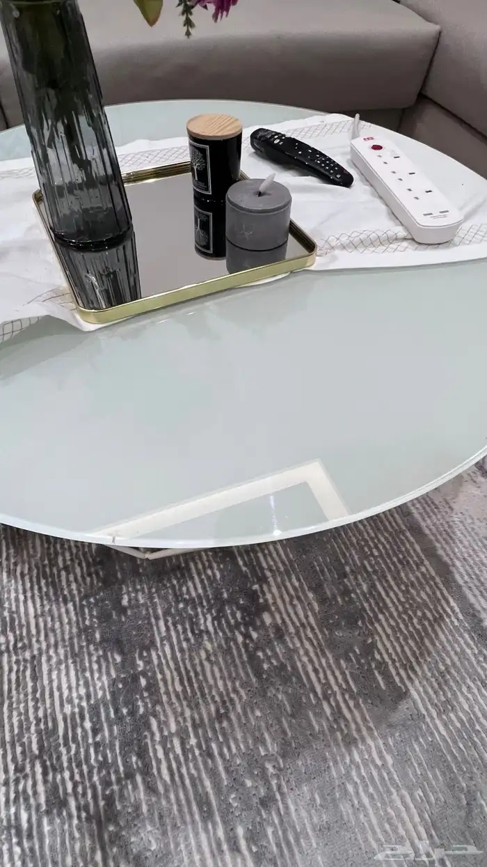 كنب حرف L لون بيج 9