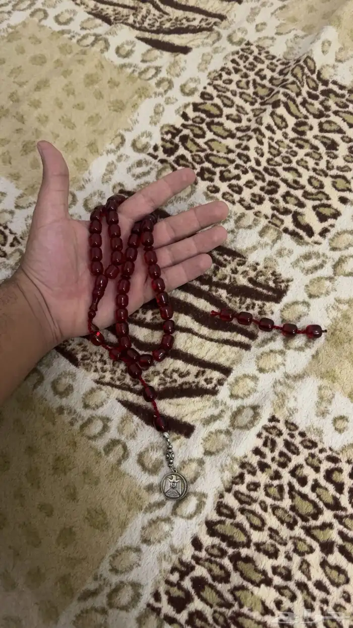 مسبحه عنابي تمليكه وليرات 3