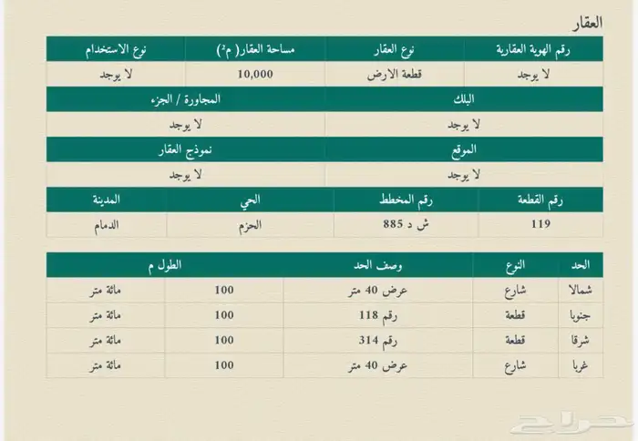 ارض مميزة في الدمام للبيع بجوار واجهة الوجهة 2