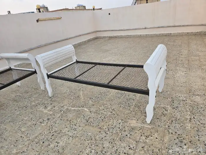 سرير نفر خشب ملة حديد 2