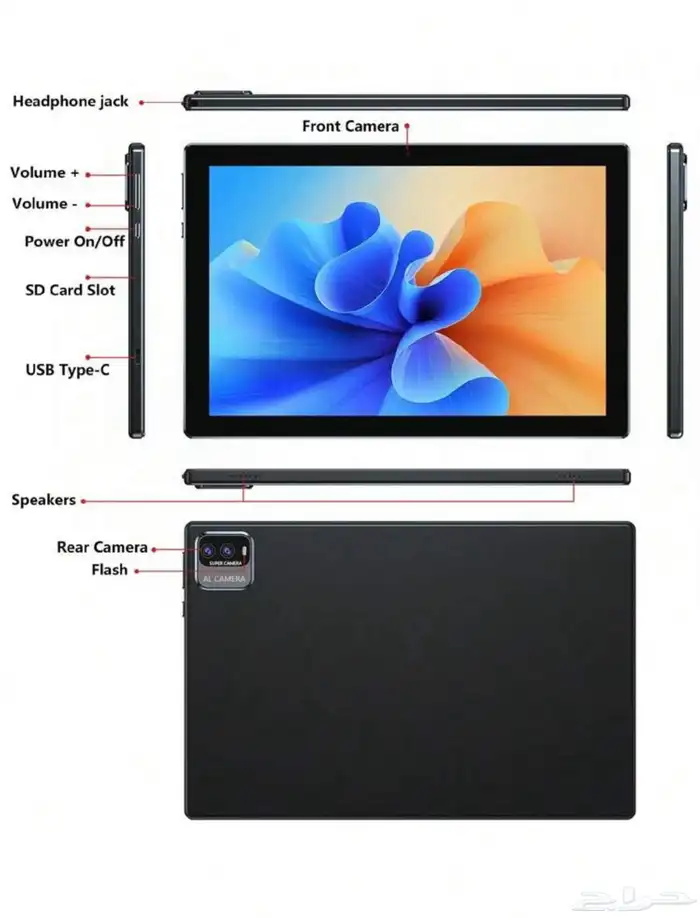 تابلت ماركة coopersشاشة 10 انش اندرويد 15 رام 6 قيقا و128 7