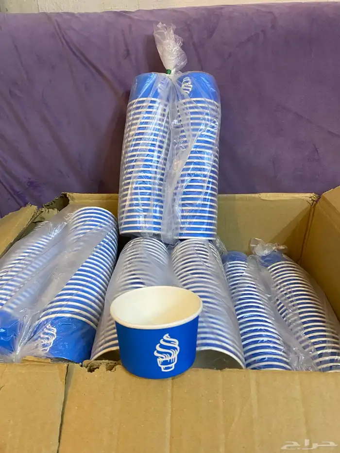 أكواب أيسكريم للبيع الكيسة فيها 50 حبة كوب 0