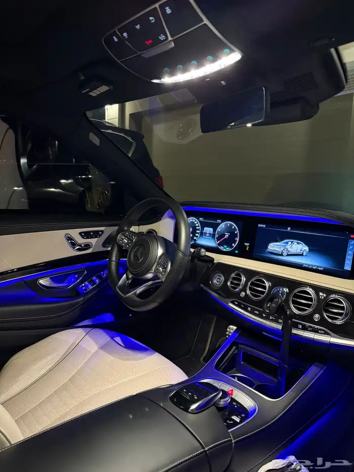 مرسيدس S450 اسود داخل اوف وايت قمة في النظافة 0