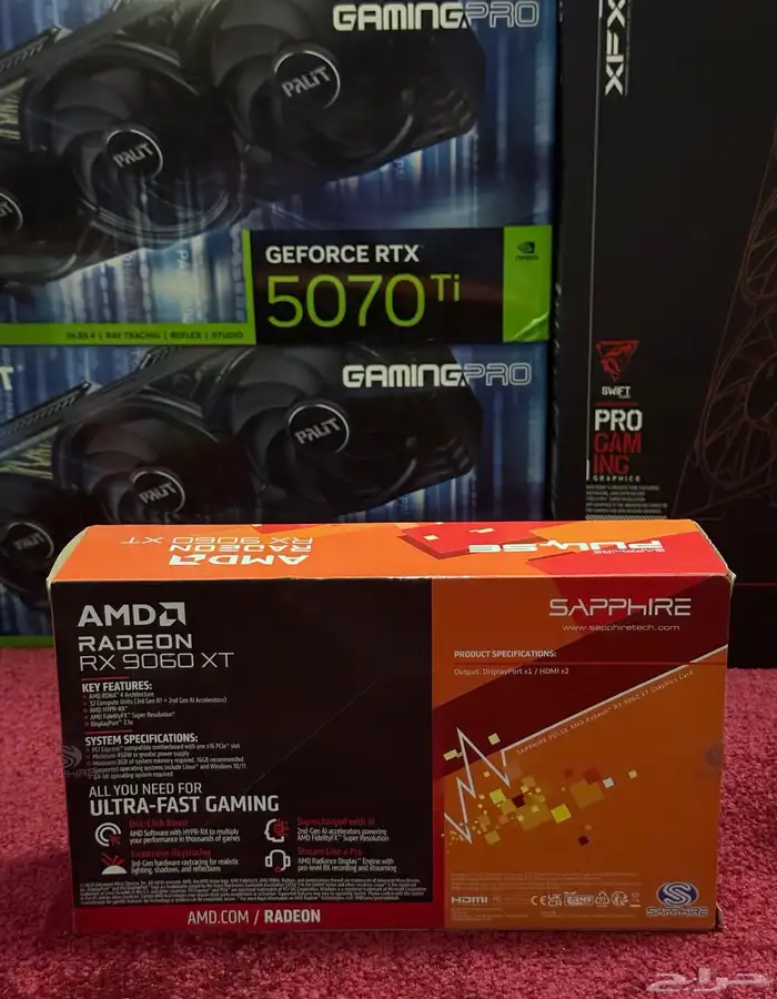 كروت شاشة 9060xt 16GB 9070XT 16GB 5070TI 15