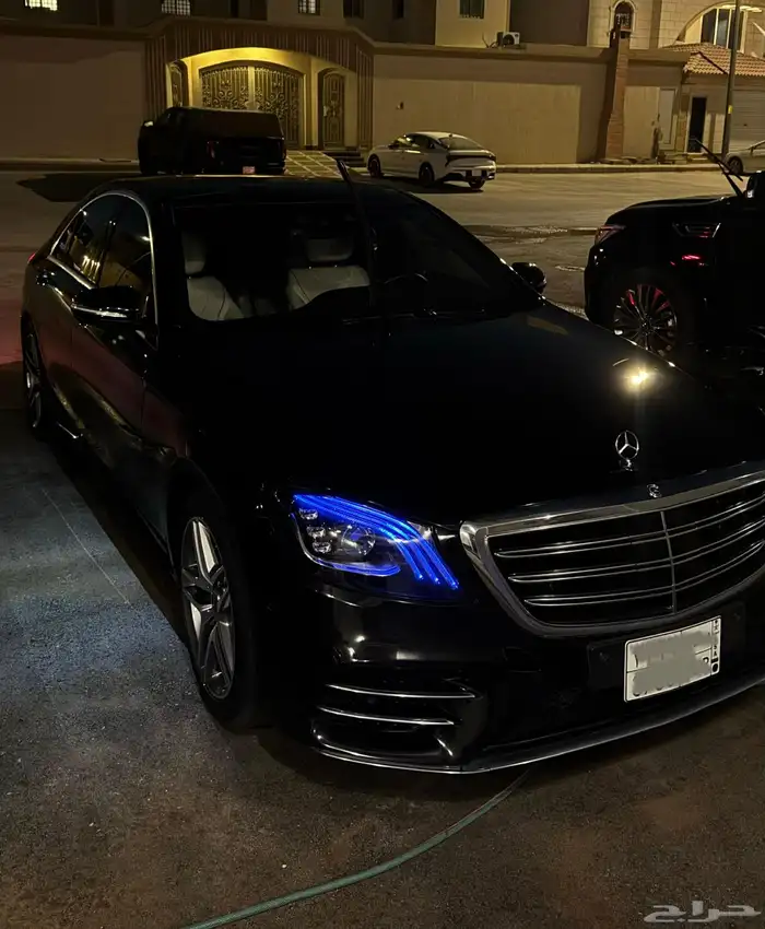 مرسيدس S450 اسود داخل اوف وايت قمة في النظافة 3