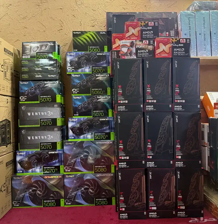 كروت شاشة 9060xt 16GB 9070XT 16GB 5070TI 10