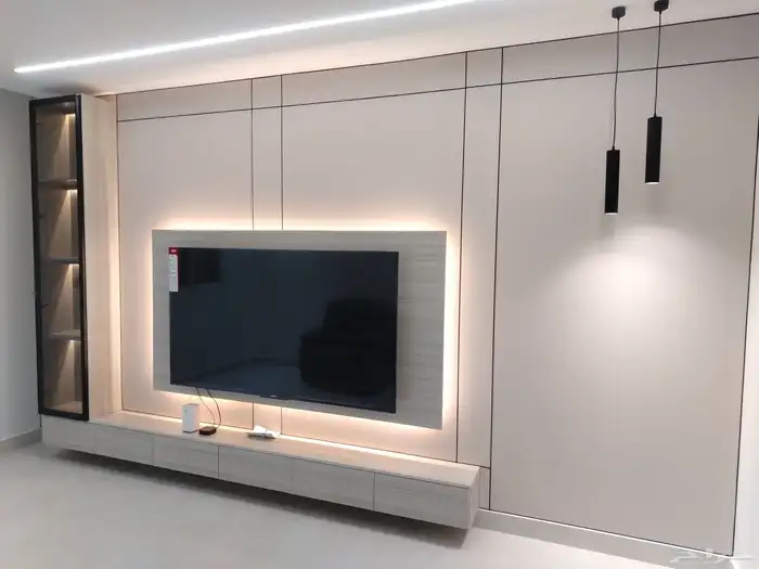 ديكورات داخليه تنسيق مداخل خلفيات شاشه ارضياة باركيه جبس بور 1