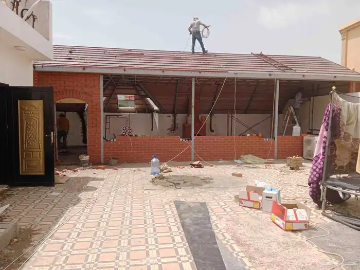 بيوت شعر مشب نار مشب رخام قرميد جمالون تلبيس قماش 0