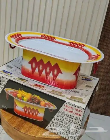 صينية تقديم ضيافة متعددة النقشات صينية تقديم فواكه وتمور فا 2