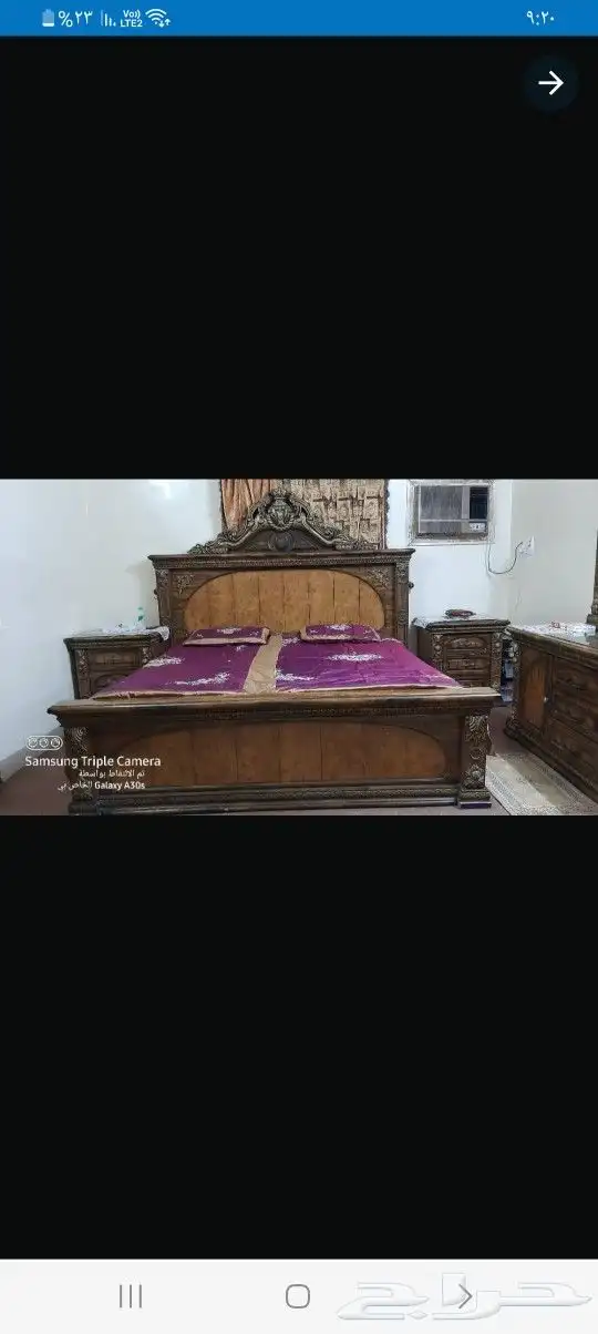 للبيع غرفة نوم بحالة جيدة نظيفة خشب متين المطلوب فيها 1500ر 1