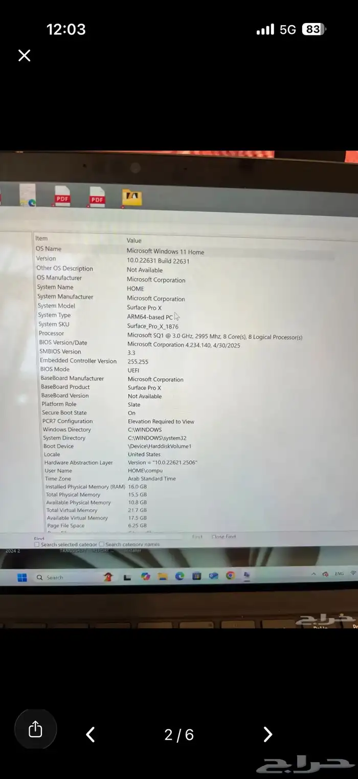 laptop microsoft surface pro x 7