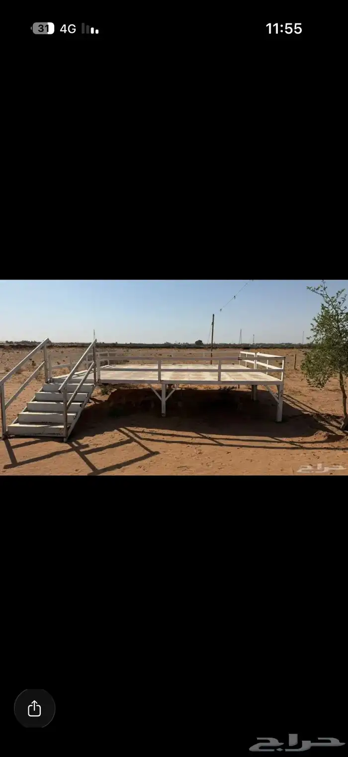 للبيع دكة 4 في 6 حديد متين وبركس غرفة حارس 1