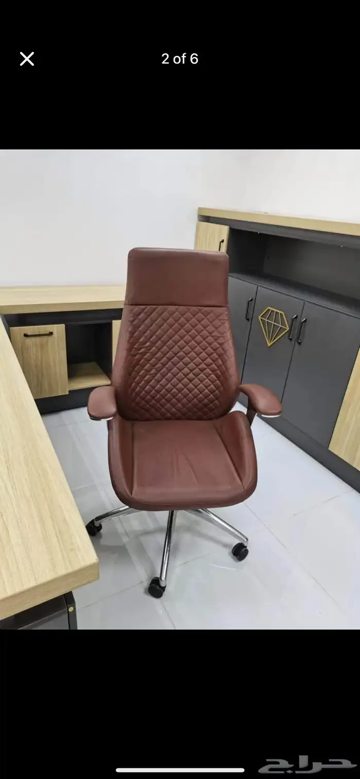 كرسي مكتب بني وأسود مع جودة رائعة بسعر أقل 4