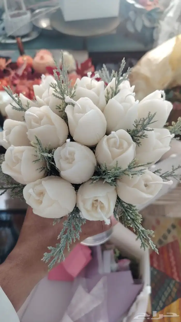 عمل باقات ورد بمجسمات شمعيه ايضا تفصيل ستاير وسراير 0