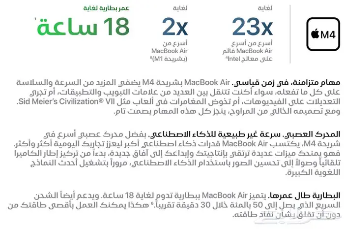 للبيع ماك بوك اير m4 MacBook Air 1
