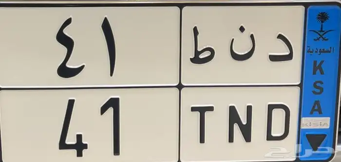 لوحة مميزه نقل خاص رقمين 41 0