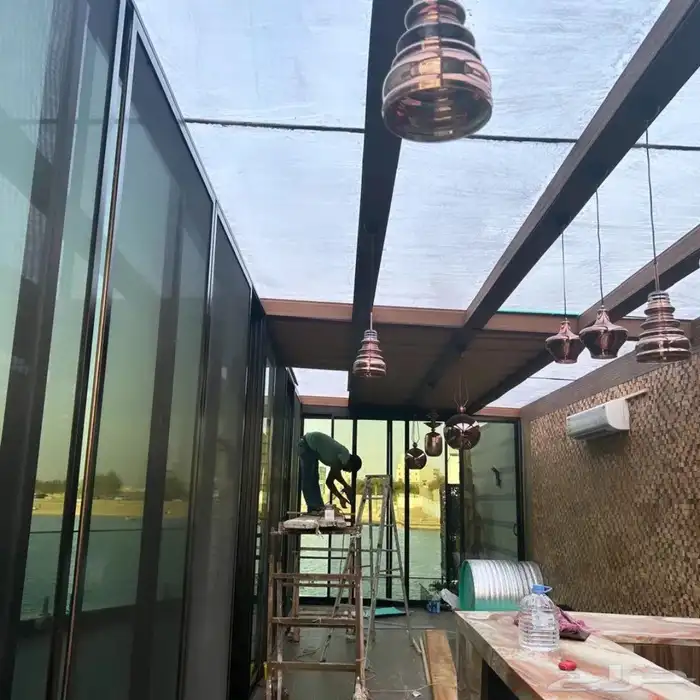 تم تنفيد أخر أعمالنا تفصيل  مظلة خشب حسب تصميم العميل  كلاسي 16