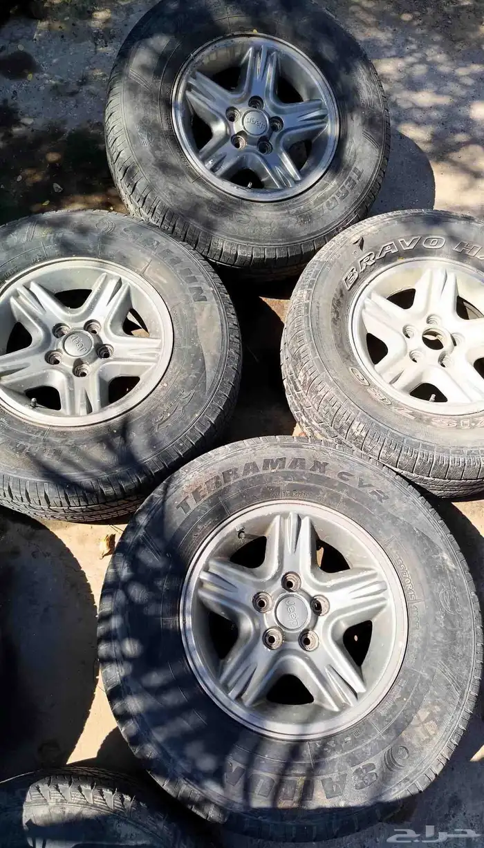 7 جنوط جيب شروكي مقاس 15 مع كفرات 255 1