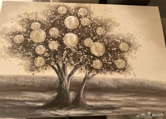 بيع كنب5 قطع وطاولة تلفزيون وفرشة وطاولات خدمه ولوحتين 2