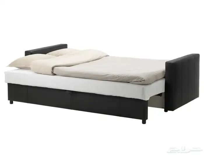 كنب ايكيا جلد اسود 6