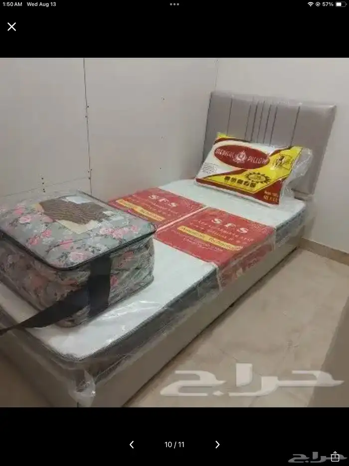 سرير خشب نفر واحد و نفر نص جلد جديد 10