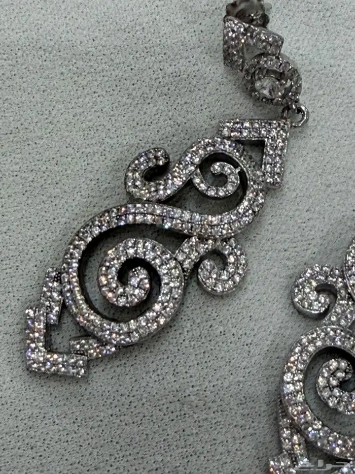 طقم فضه راقي وفخم إسترليني عيار 925 دق ألماس 10