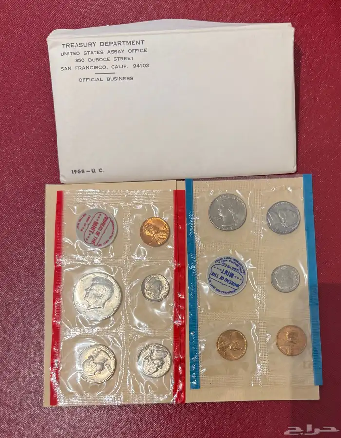 عملات معدنية أمريكية مجموعة عام 1968 P D فيلادلفيا ودنفر 4