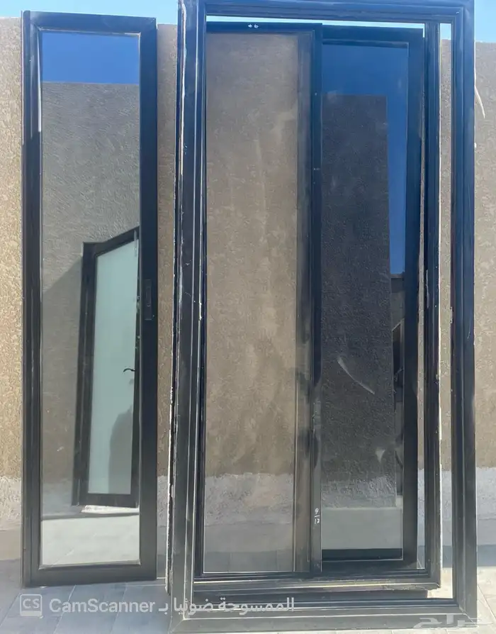 نوافذ ألمنيوم فاخرة سكرين لون اسود طويله 0