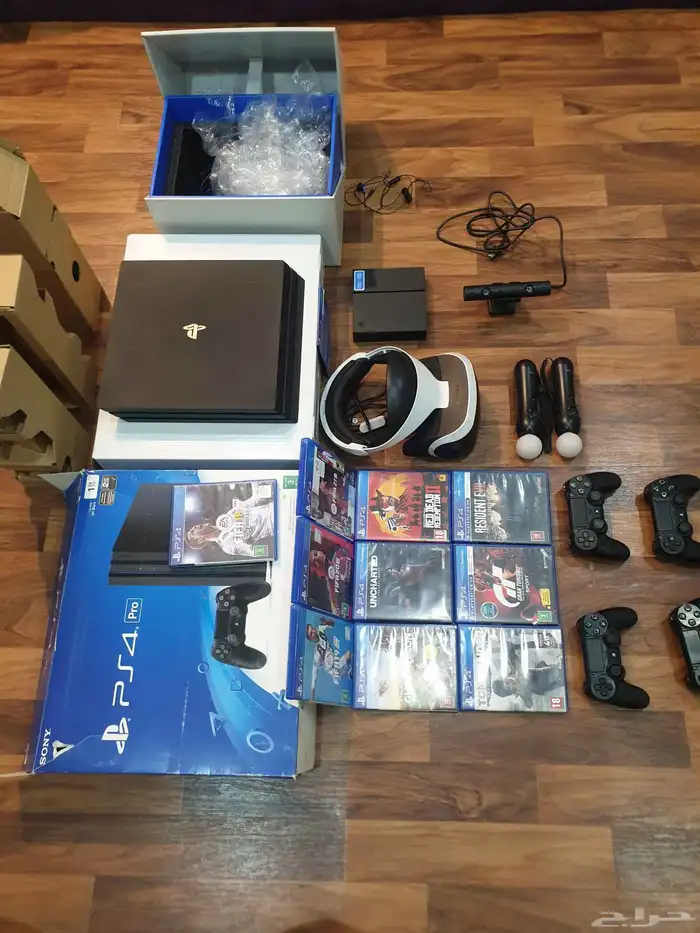 بلايستيشن سوني 4 PRO برو مع نظارة VR 5