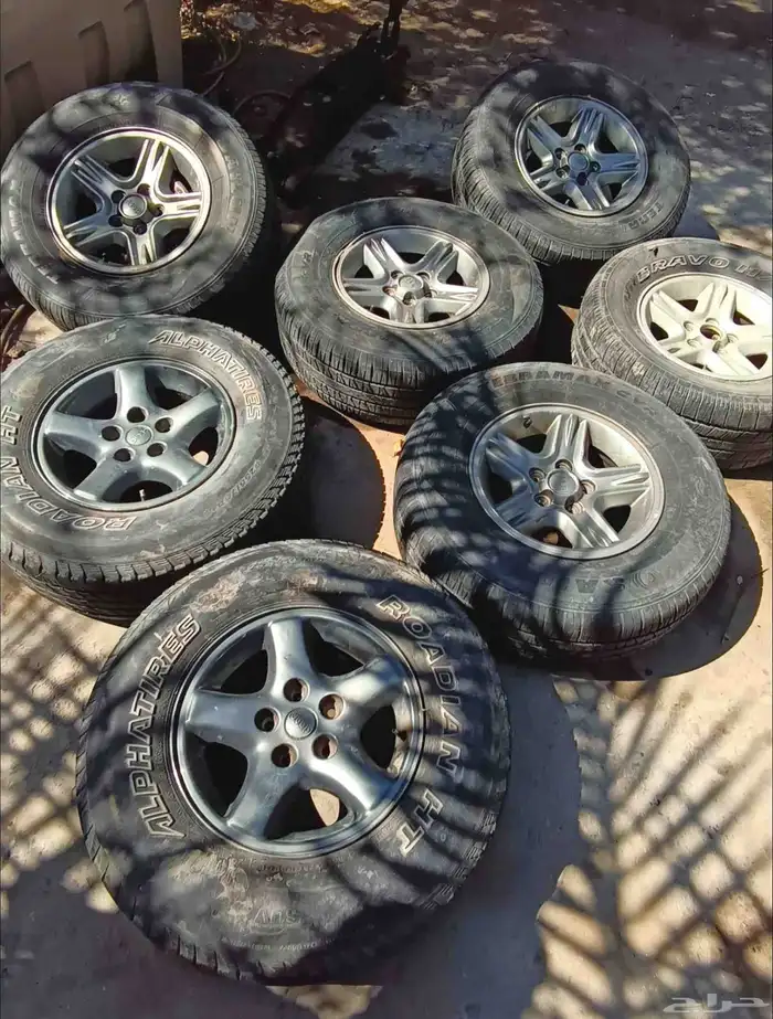 7 جنوط جيب شروكي مقاس 15 مع كفرات 255 0