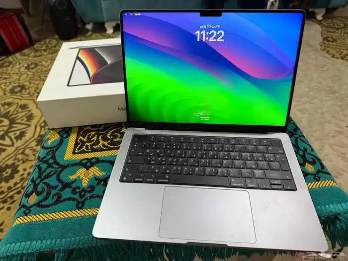 ماك بوك برو M1 بطارية 98 علي الشرط بجميع اغراضه 6