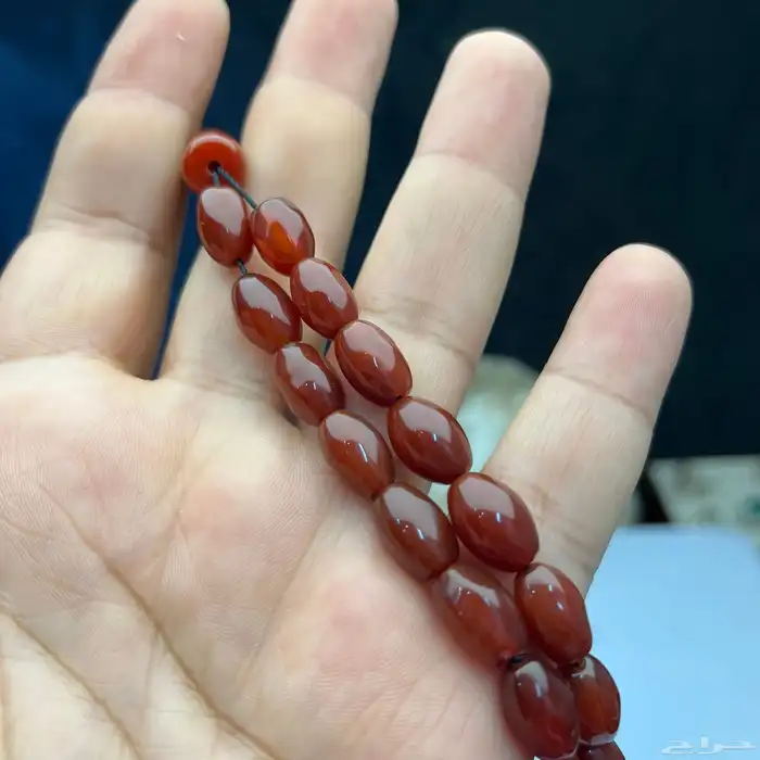 مسبحة عقيق كرزي طبيعي 1