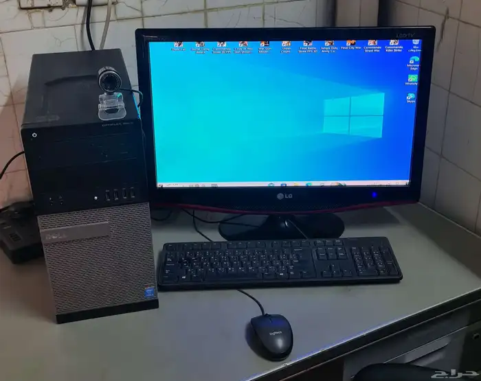 كمبيوتر مكتبي شركة ديل مع ملحقاته الموقع الخرج 0