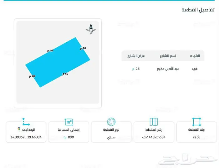 أرض للبيع بحي النبلاء 800م 6