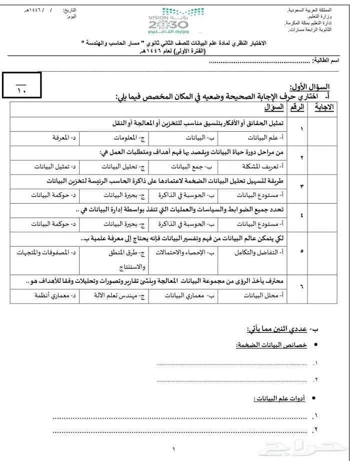 أين نموذج اختبار تبغى بسوي لك 1