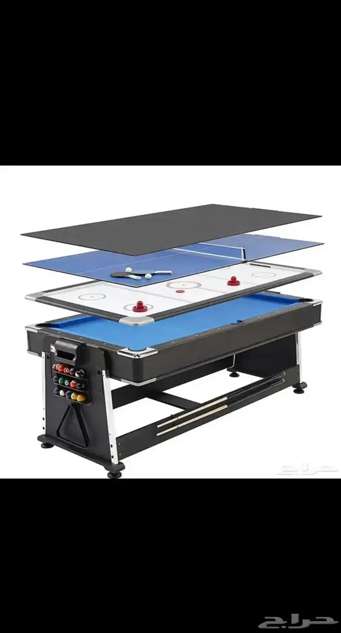 طاولة العاب متعددة 4 في 1 بلياردو   هوكي   تنس   طاولة طعام 6