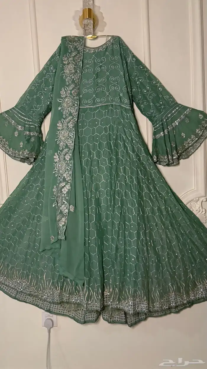 فستان هندي جدي ازياء عروس ملابس حنه جلوة بحريني جيزاني فستا 7