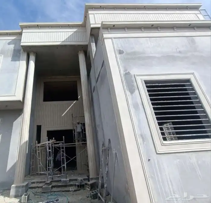 ديكور الباحه لياسه ملونه وديكورات خارجي تصميم حجر الرياض 12