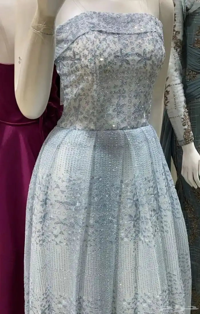 فستان زواج ازرق خرز 1