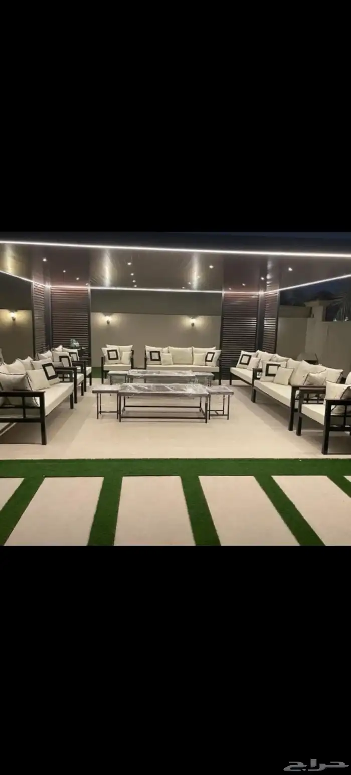 جلسات خارجيه حديد خشب 0