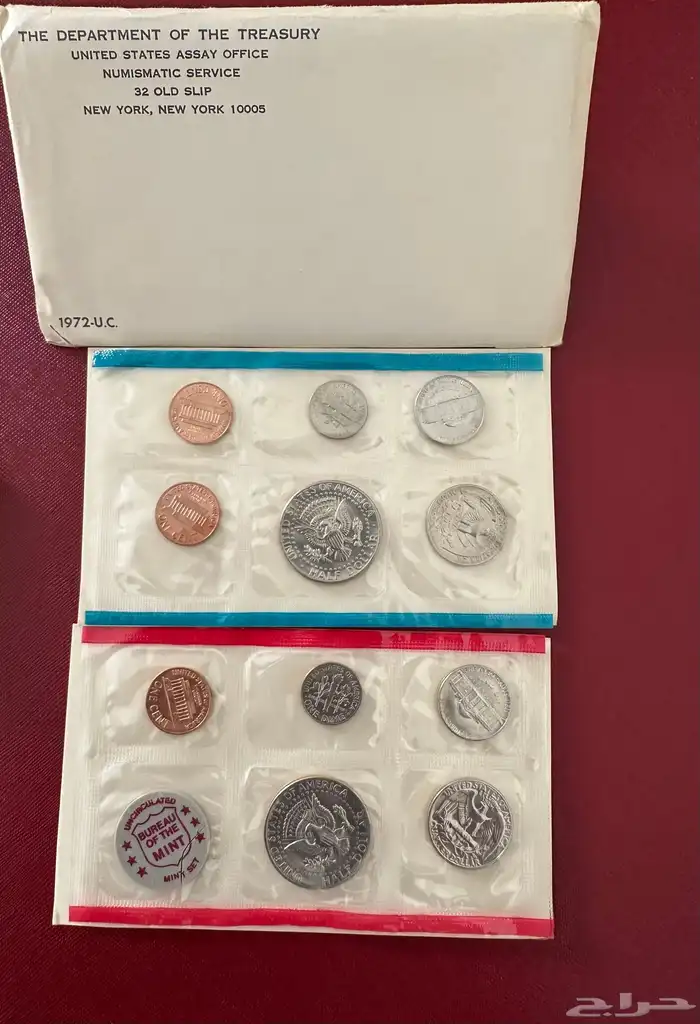 عملات معدنية أمريكية مجموعة عام 1972 P D فيلادلفيا ودنفر 4