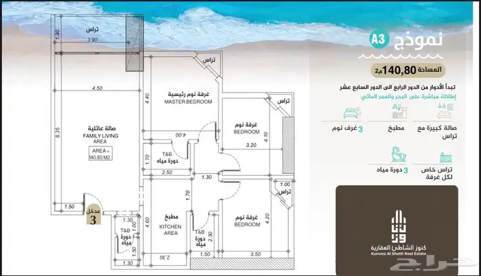 شقق مطله على البحر مباشره بسعر 560 الف 3
