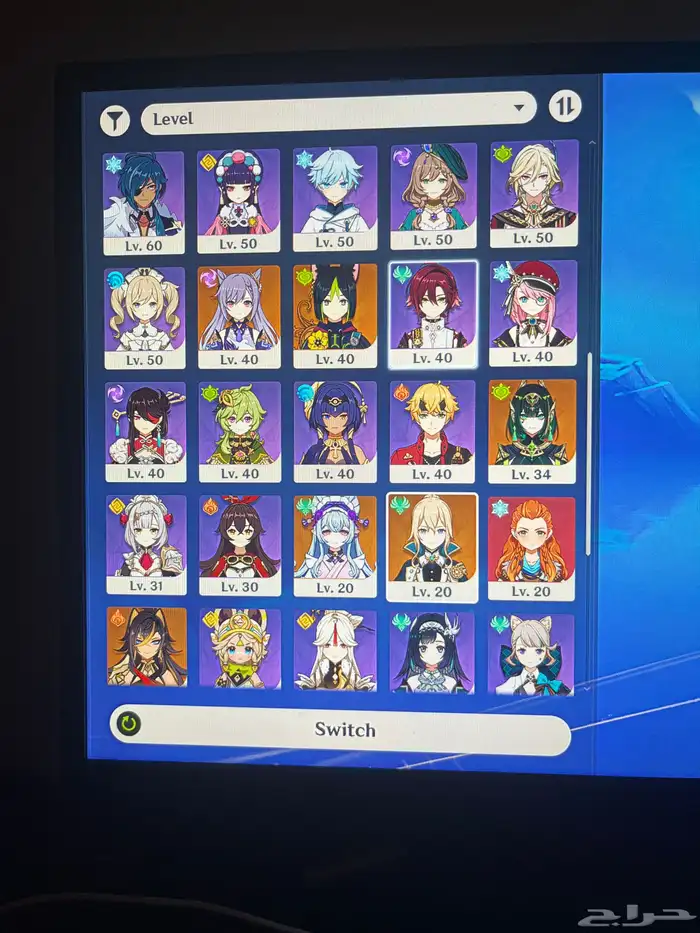 genshin impact حساب 19 شخصية 5 ستار و10 اسلحه 5 ستار 5