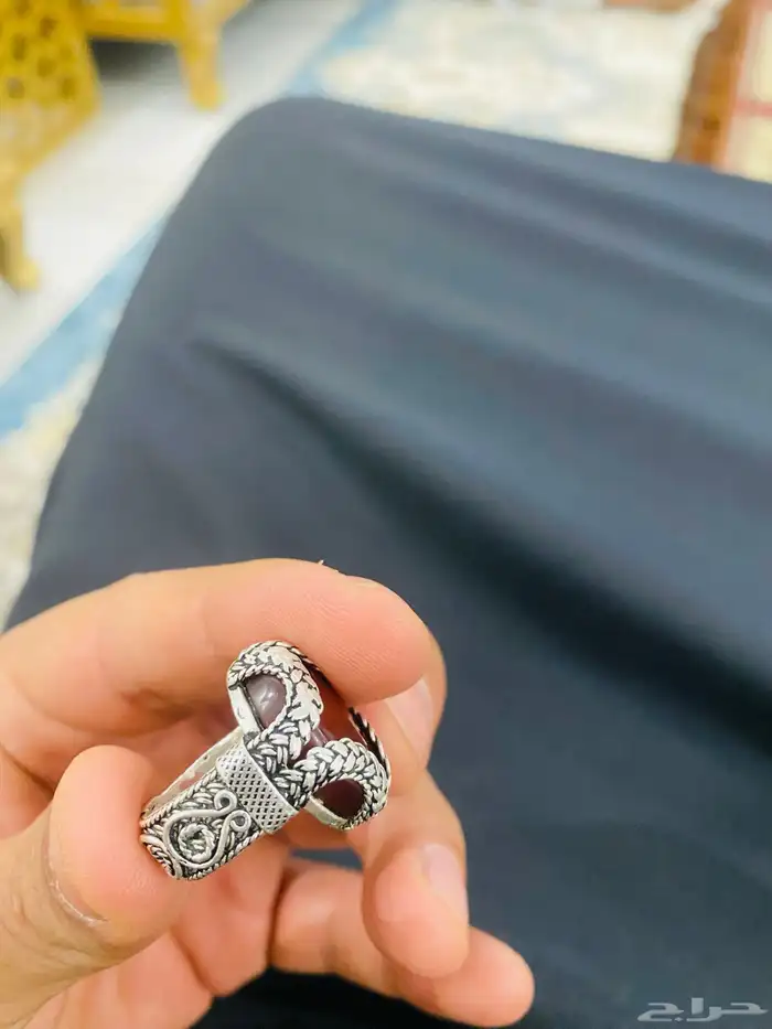 خاتم عقيق فضه السوم لا يوجد 4