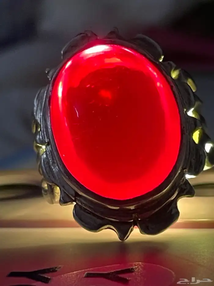 خاتم فضة حجر كريم 0