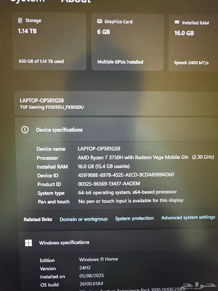 1660ti Asus tuf gaming laptop 4