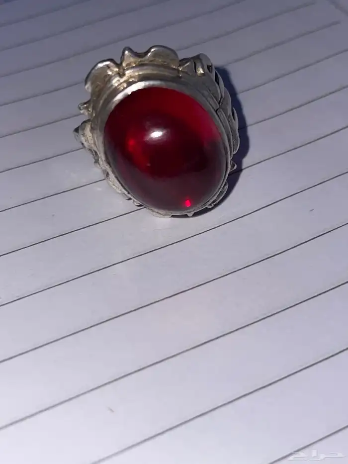 خاتم فضة حجر كريم 10